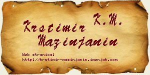 Krstimir Mazinjanin vizit kartica